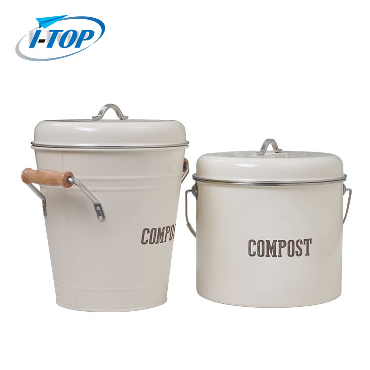 Seau à compost 1,0 gallon comptoir de cuisine facile à nettoyer avec couvercle scellé pour déchets alimentaires bac à compost avec filtre à charbon