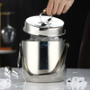 cadeau parfait Seau en métal argenté 4L Seau à vin Refroidisseur Seau à glace galvanisé avec double paroi