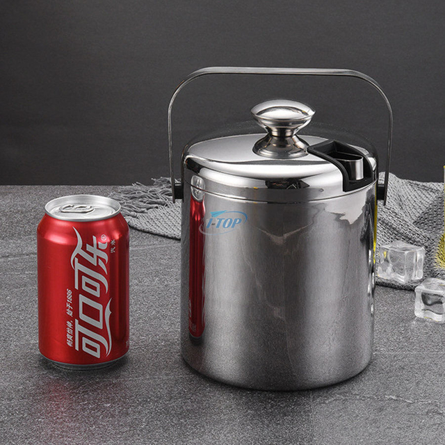 Logo personnalisé refroidisseur de boisson de fête isolé en acier inoxydable garder la glace congelée plus longtemps seau à glace pour bar à cocktails et fêtes