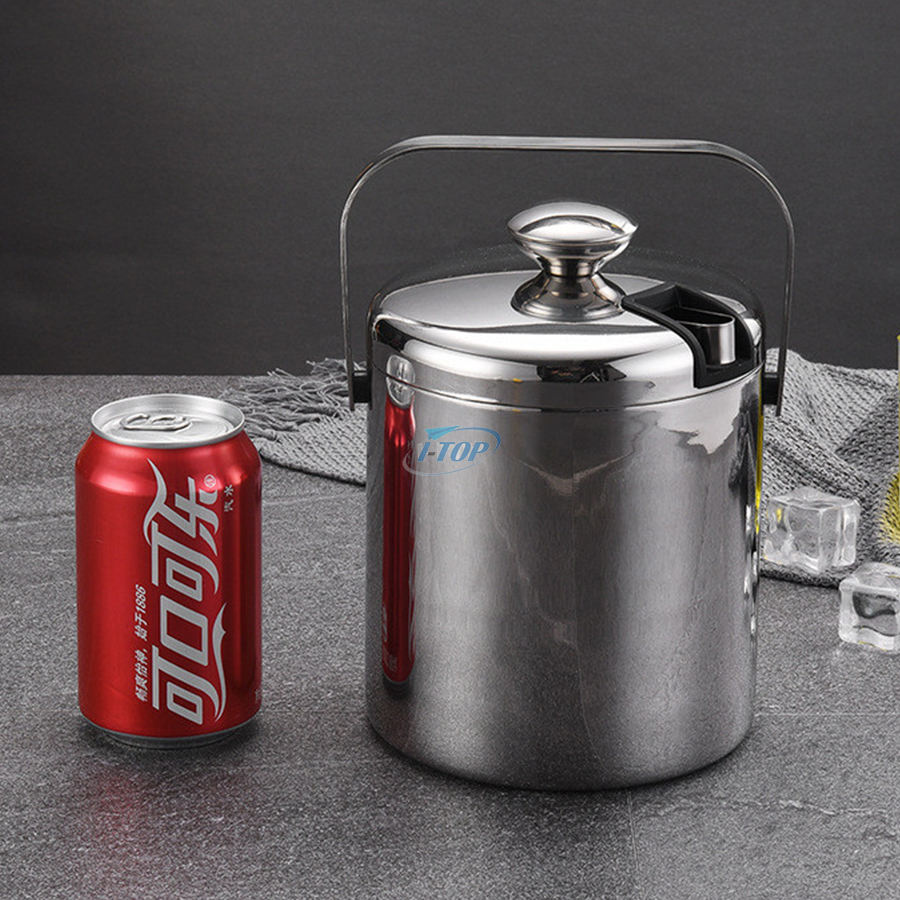 Logo personnalisé refroidisseur de boisson de fête isolé en acier inoxydable garder la glace congelée plus longtemps seau à glace pour bar à cocktails et fêtes