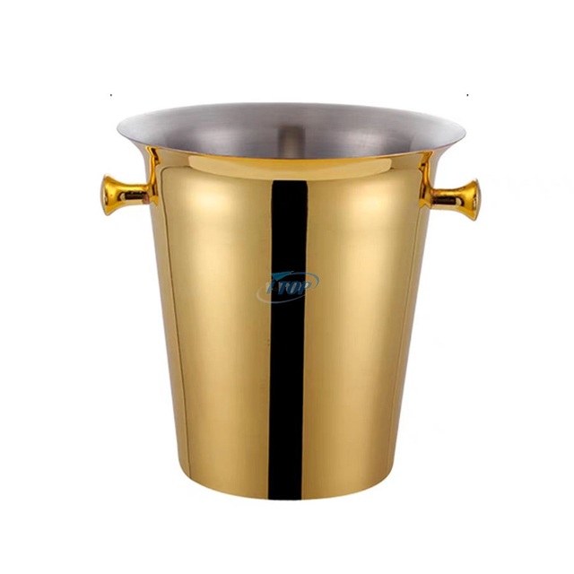 Seau à glace à double paroi en acier inoxydable isolé avec logo personnalisé de 3,4 pintes avec pinces et couvercles