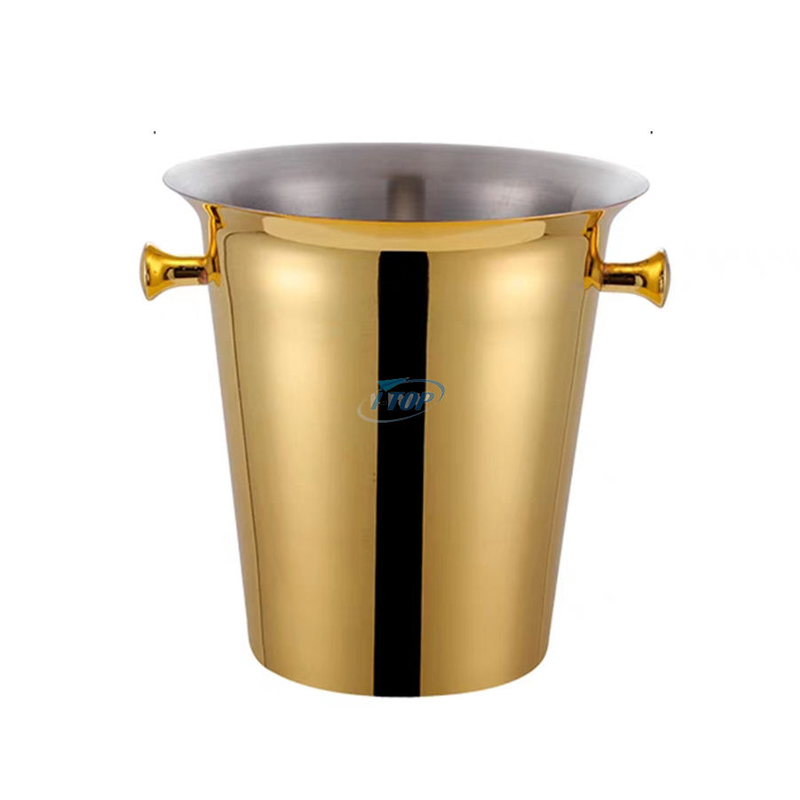 Seau à glace à double paroi en acier inoxydable isolé avec logo personnalisé de 3,4 pintes avec pinces et couvercles