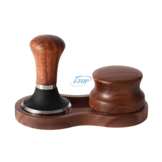Support de tampon de filtre à café 58mm en bois support de tapis de tampon expresso Station de bourrage support de tampon expresso avec pieds antidérapants