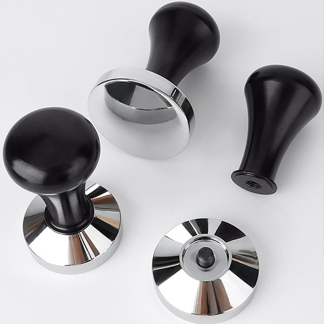 Espresso Tamper Set 51mm-58mm Flat Base Professional Barista Espresso Noir En Alliage D'aluminium Café Tamper