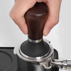 Presse à expresso portable en acier inoxydable avec manche en bois pour marc de café
