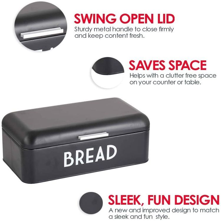 Boîte de rangement de pain alimentaire en acier inoxydable de bonne qualité en gros conteneur de bac à pain en métal de grande capacité pour la cuisine