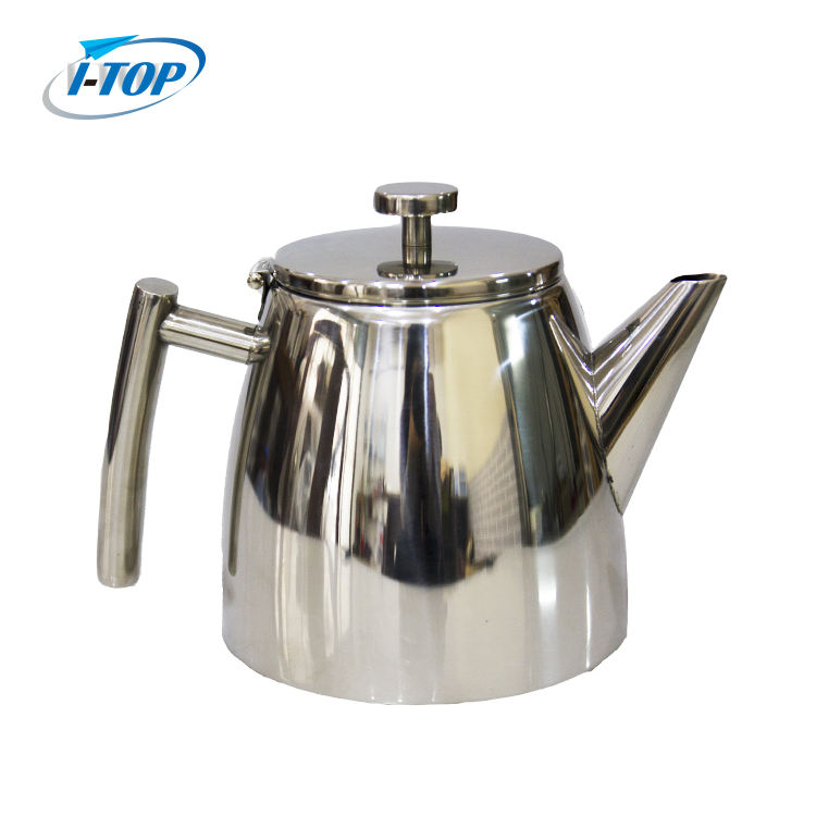 Théière à double paroi en acier inoxydable de 1,2 L garde le thé chaud pendant longtemps avec infuseur à thé.