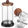 presse française verre borosilicaté presse française avec couvercle en bois fond antidérapant en silicone