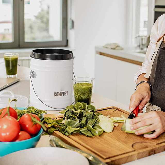 Poubelle à compost de cuisine en acier inoxydable Seau à compost de cuisine