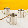 Tasse de mousqueton portable de voyage de camping en plein air avec poignée, tasse de mousqueton en métal de tasse de café de double paroi d'acier inoxydable