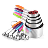 Vente en gros Cuisine Cuisson Cuisson Utilise Or Rose Robuste Miroir En Acier Inoxydable Poli Cuillères À Mesurer Et Tasses Ensemble 2 acheteur