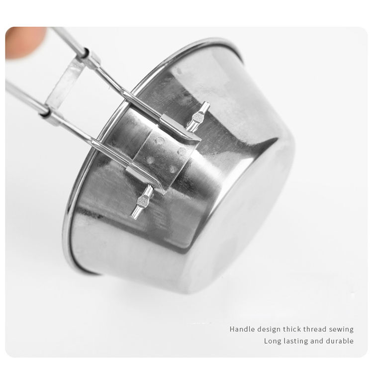 Bol en titane avec poignée pliable pour fournitures de camping en plein air randonnée sac à dos pique-nique bol en acier inoxydable vaisselle