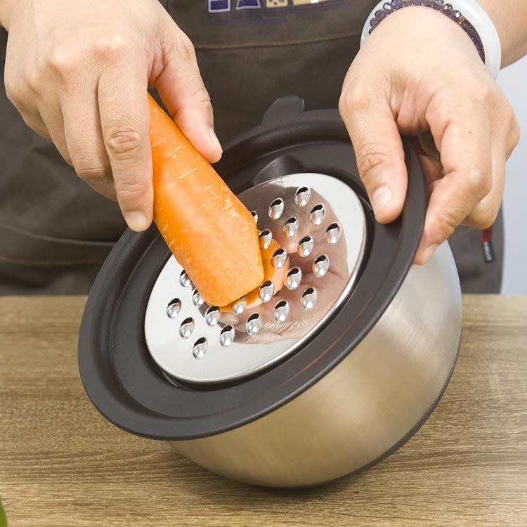 2022 derniers bols à salade design 201 bol à mélanger durable en acier inoxydable bol à salade avec râpe