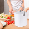 Mini poubelle de table Poubelle à compost de cuisine en acier inoxydable sans odeur avec couvercle filtrant