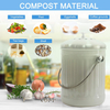 Composteur de 1,3 gal avec couvercle Bac à compost antirouille pour comptoir de cuisine en métal de zinc gauvinisé avec filtre à charbon