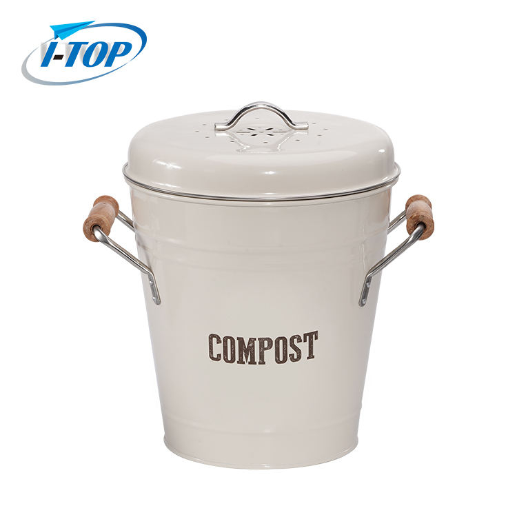 Seau à compost 1,0 gallon comptoir de cuisine facile à nettoyer avec couvercle scellé pour déchets alimentaires bac à compost avec filtre à charbon