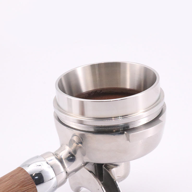 Entonnoir de dosage d'espresso de 58 mm, anneau de dosage en acier inoxydable compatible avec le porte-filtre/fond de machine à expresso de 58 mm