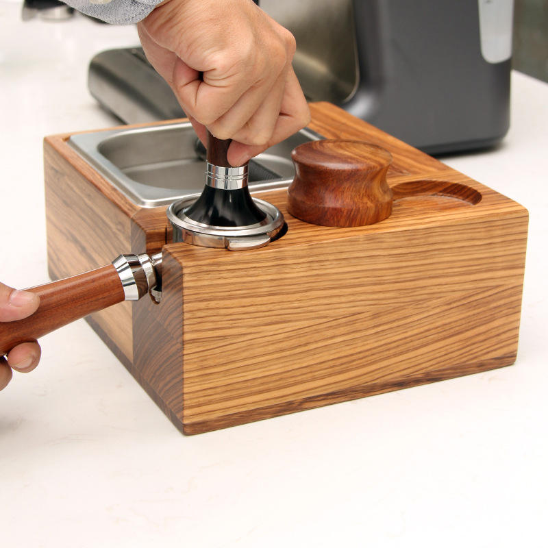 Espresso Knock Box, Boîte 4 en 1 Compatible avec les Accessoires Espresso de 58 mm, avec Boîte à Frapper Amovible en Acier Inoxydable de 1,5 L,