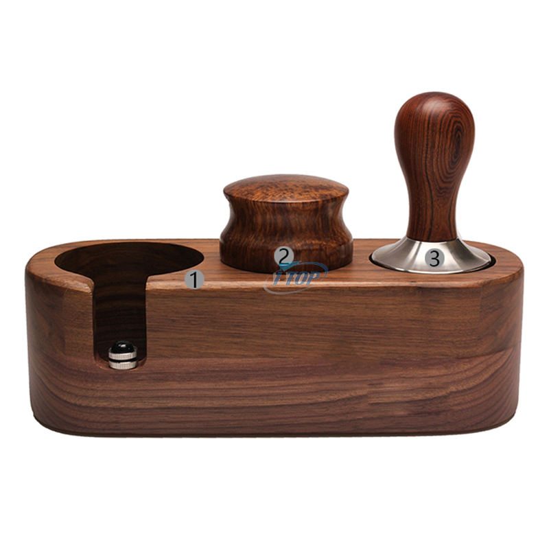 3 trous en bois filtre à café inviolable support en bois machine à expresso accessoires inviolable tapis support inviolable station pour café maison hôtel restaurant bar