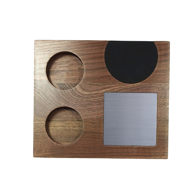 Boîte de rangement d'accessoires de Base de tasseur expresso Compatible avec toutes les tailles d'accessoires de marque Espresso Station de bourrage en noyer