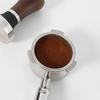Presse à expresso portable en acier inoxydable avec manche en bois pour marc de café