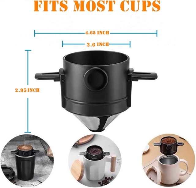Filtre à café innovant en acier inoxydable 304 Verser sur le goutteur de café