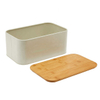 Junket extérieur rectangle métal récipient alimentaire bois planche à découper bambou pain bin pain stockage bin boîte à pain
