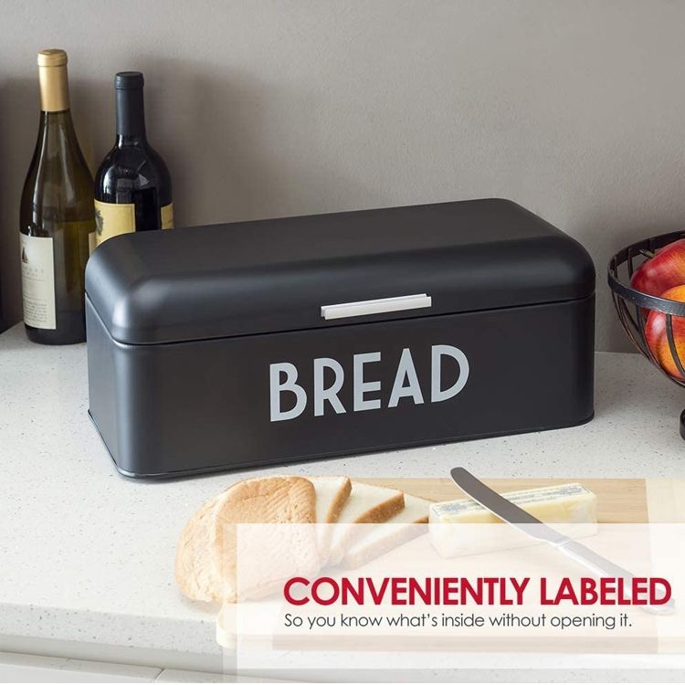 Boîte de rangement de pain alimentaire en acier inoxydable de bonne qualité en gros conteneur de bac à pain en métal de grande capacité pour la cuisine