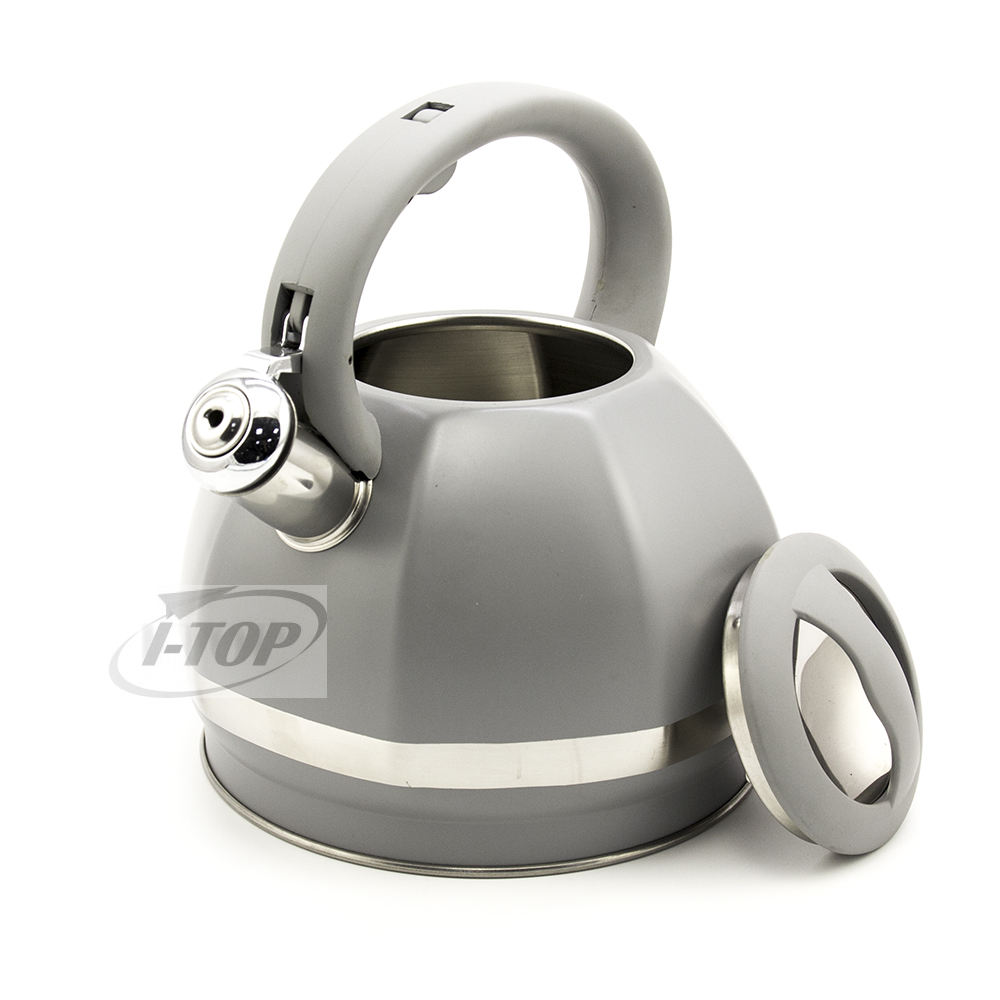 IT-CP1014 vente chaude couleur argent peinture bouilloire à thé sifflante en acier inoxydable