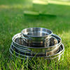Transfrontalier en plein air alpinisme portable 5 pièces pot camping pique-nique barbecue voyage pêche en acier inoxydable tasses et bols t