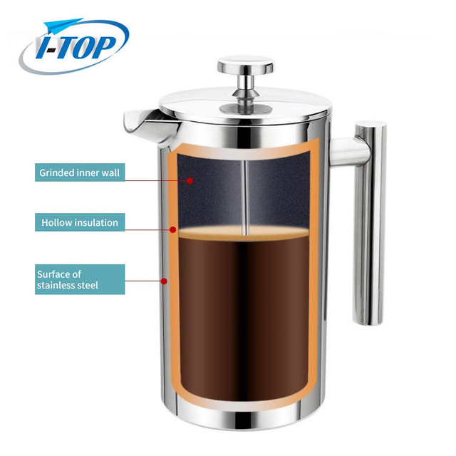 Vente chaude Café Presse Française Tasse En Acier Inoxydable Presse Française Cafetière