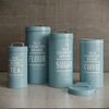 Récipients De Stockage De Cuisine Ensemble De Boîtes À Café Et À Thé En Sucre De 3 Pièces En Bleu Mat Pour Le Café À La Maison