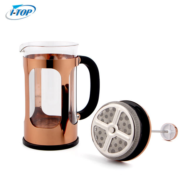 I-TOP GFP10 Amazon vente chaude presse française à café personnalisée avec piston cafetière en verre borosilicaté presse française