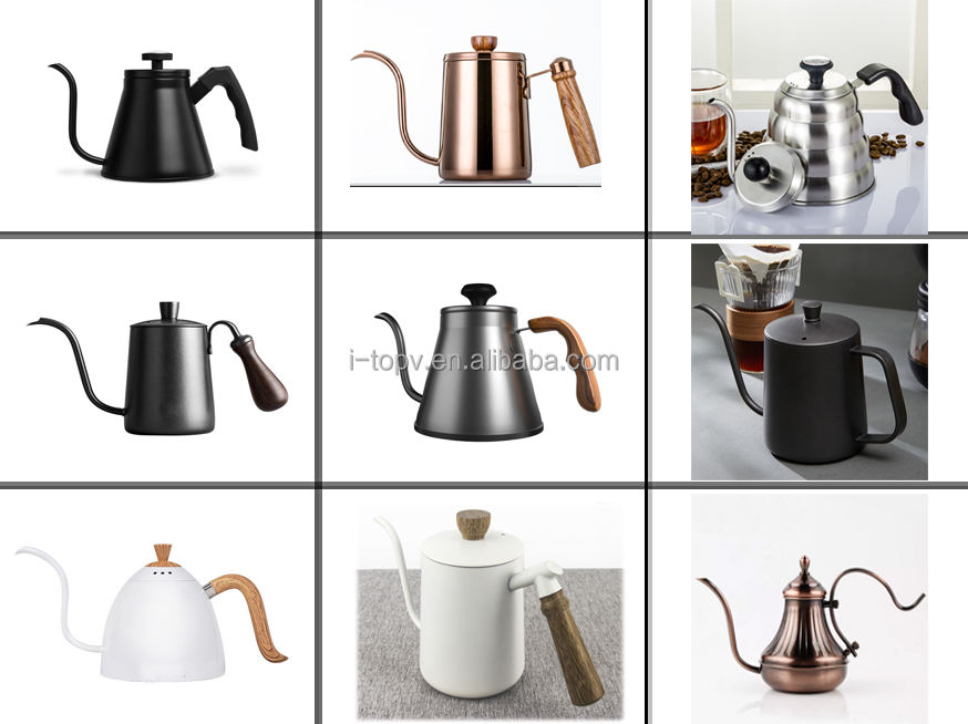 Mise à niveau de 600 ml en acier inoxydable Barista Verser sur le café Bouilloire de voyage Bouilloire à thé avec cafetière expresso à col de cygne