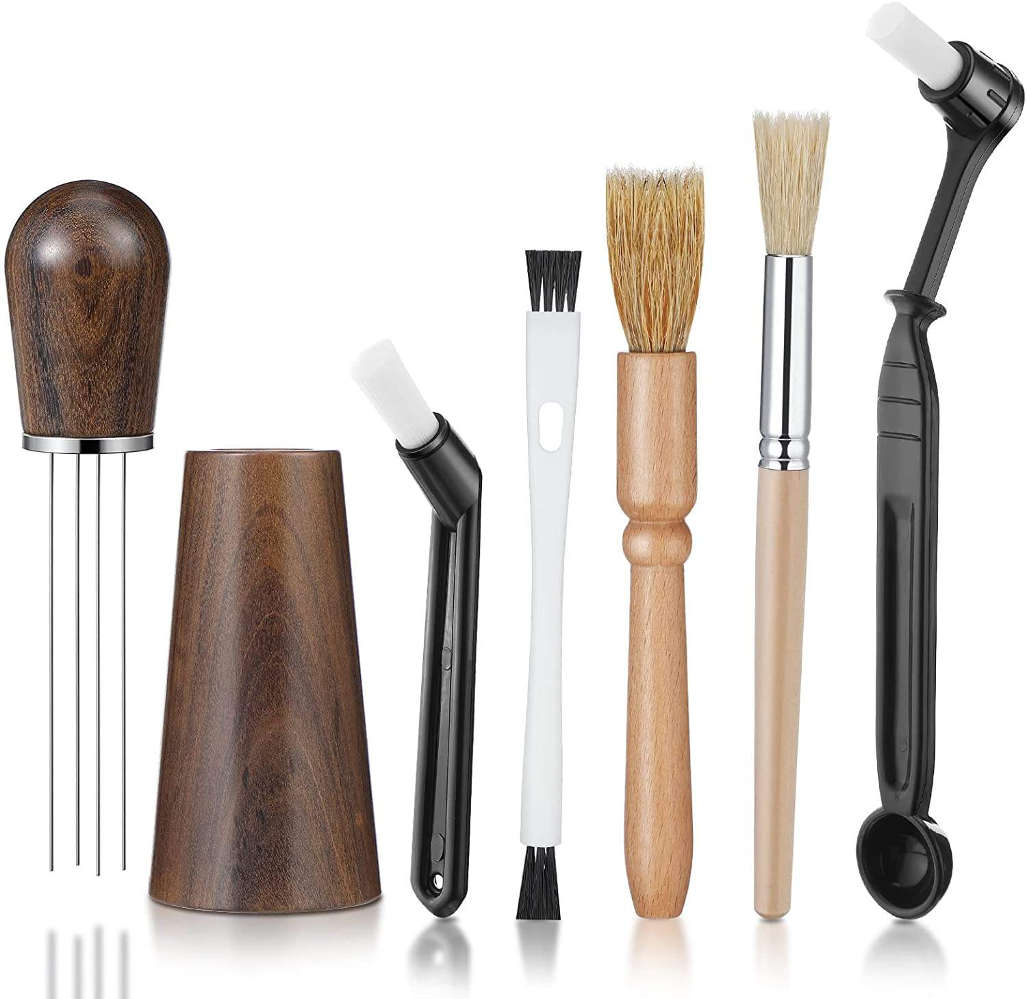 Outil expresso Outil de distribution de café Manche et base en bois naturel Agitateur expresso professionnel