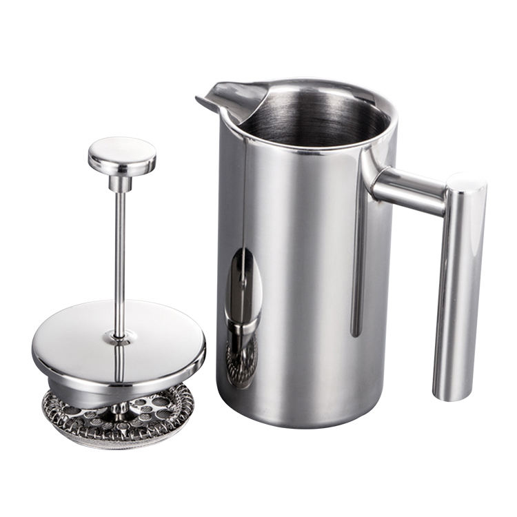 Cafetière 350ml 800ml 1000ml Cafetière en acier inoxydable à double paroi isolée Cafetière à thé Pot