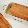 Récipient de nourriture en métal de boîte à pain carrée de cuisine jaune clair de couleur adaptée aux besoins du client avec le logo adapté aux besoins du client