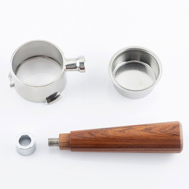 Porte-filtre sans fond pour café Barista 51/54/58MM avec manche en bois