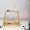 Goutteur de café en bois de bambou Double support Verser sur le support de café PourOver Porte-goutte