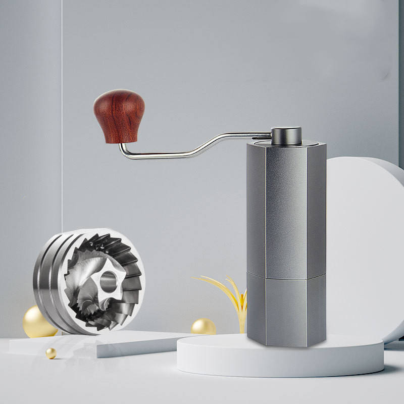 Moulin à café manuel en acier inoxydable avec réglage réglable en aluminium d'aviation