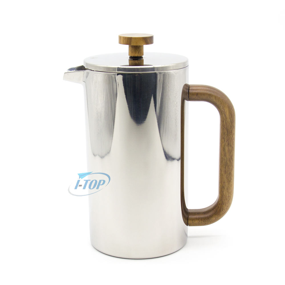 Acier inoxydable 304 avec systèmes de filtration à 4 niveaux Passe au lave-vaisselle Double paroi en acier inoxydable Cafetière française