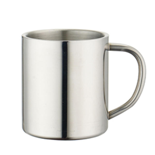 Tasse de mousqueton portable de voyage de camping en plein air avec poignée, tasse de mousqueton en métal de tasse de café de double paroi d'acier inoxydable