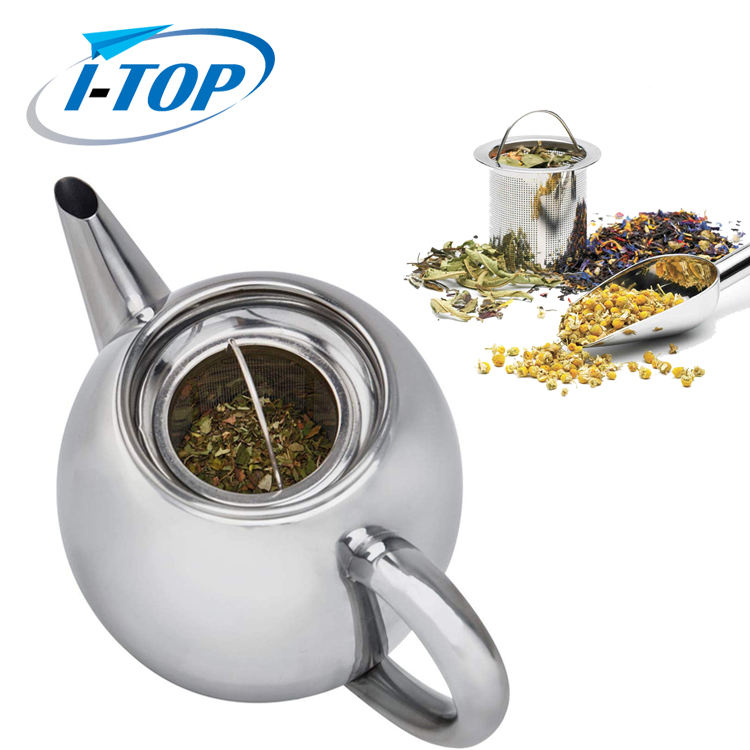 1L 1.5L Théière Argent En Acier Inoxydable Cafetière avec Filtre Oeuf Grande Capacité Théière