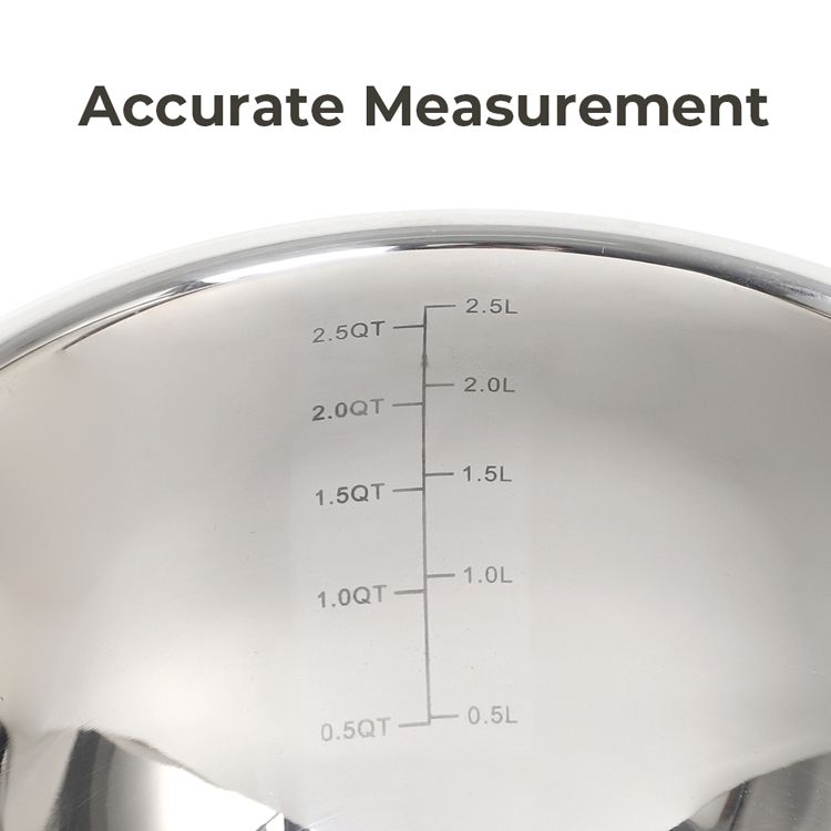Bols mélangeurs en acier inoxydable 304 à base de silicone antidérapante polyvalente avec couvercles hermétiques lot de 3