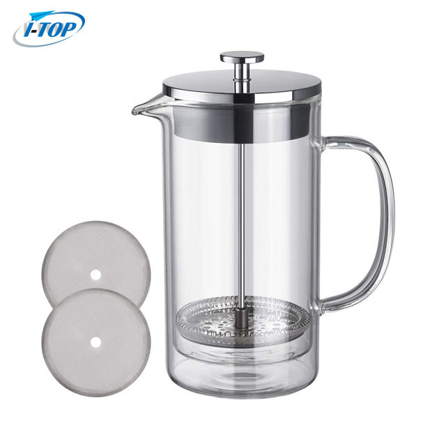 I-TOP GFP02 Meilleure vente Presse française en plastique en verre borosilicate 350ML 3.3