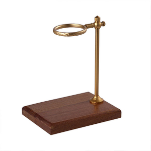 Porte-gobelet inversé en alliage d'aluminium bronze rétro élégant avec base en bois tapis antidérapant porte-gobelet à filtre à café