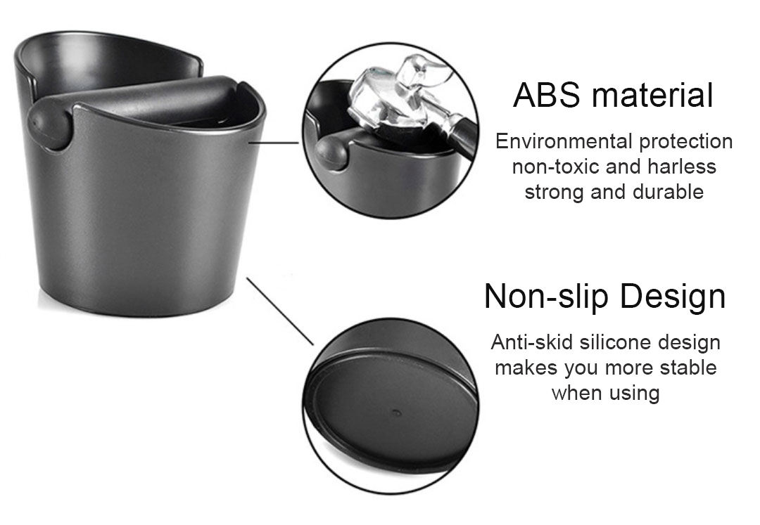 Marc de café Knock Box Seau à café en acier inoxydable Espresso Dump Bin Bangs Coffee Grinds Residue Box