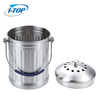 Bac à compost en acier inoxydable de comptoir de seau à compost de cuisine d'intérieur de 1,0 gallon avec couvercle scellé