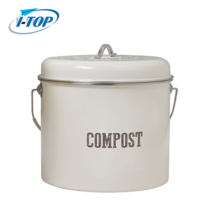 Seau à compost de 1,0 gallon en zinc galvanisé facile à nettoyer avec filtre à charbon bac à compost