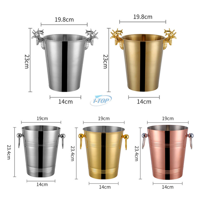 Seau à glace en acier inoxydable à double paroi portable de 5 litres de meilleure qualité pour événement et camping